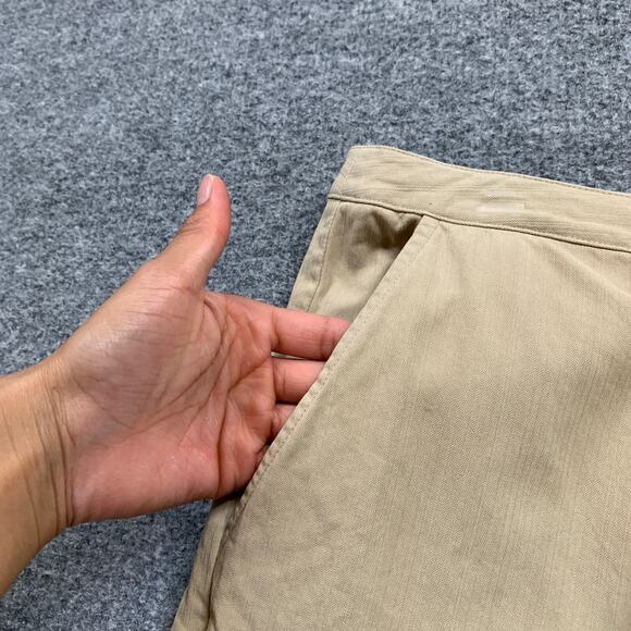 Tommy Bahama Pants Womens 10 Khaki Silk Cropped Drawstring Tie Relaxed Wide Leg - Picture 3 of 10